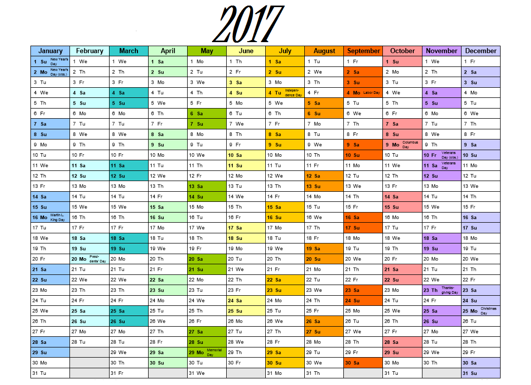 calendar 2017 full image