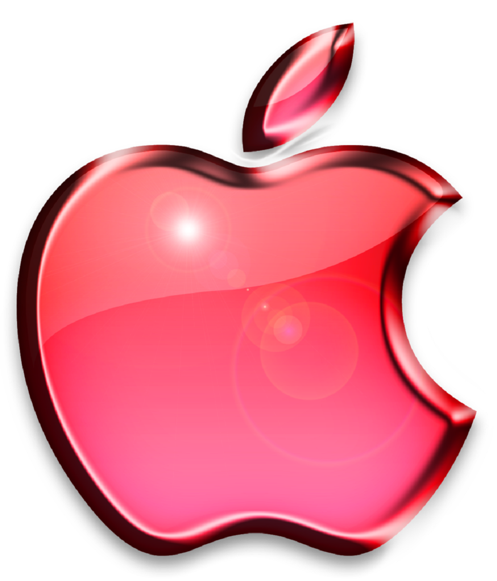 apple logo pink colour