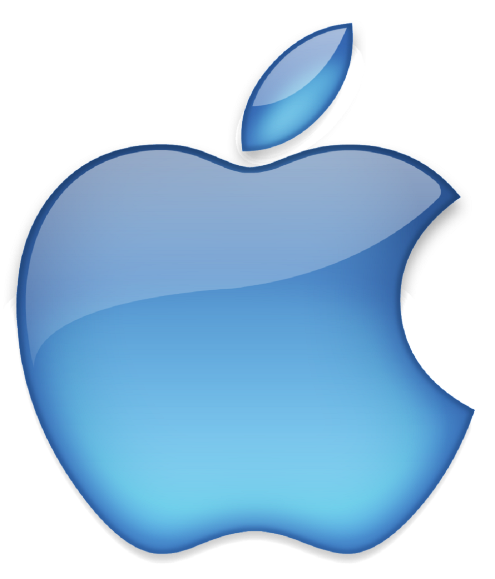 blue color apple logo