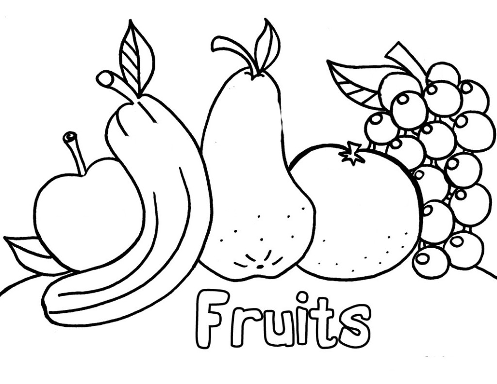 fruits image colouring pages