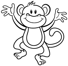 monkey image colouring pages