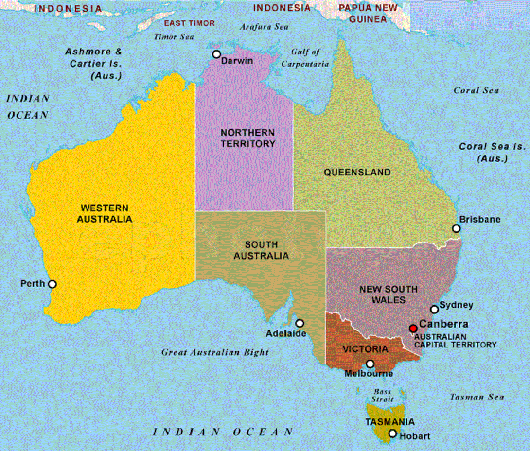 australia continent map image