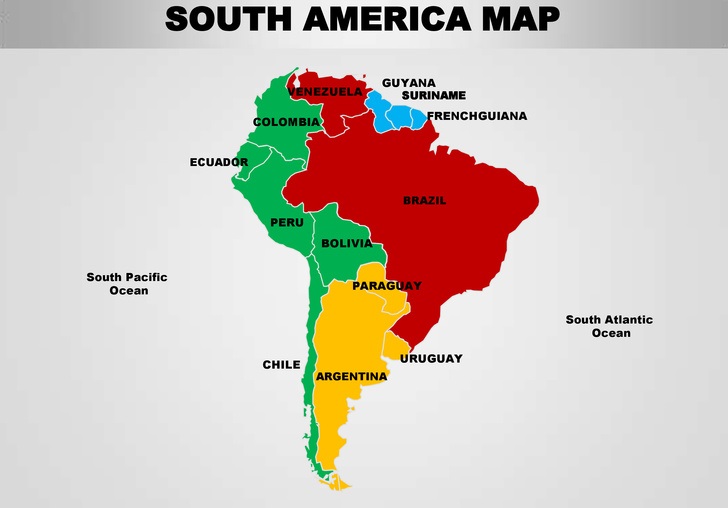 south america continent map