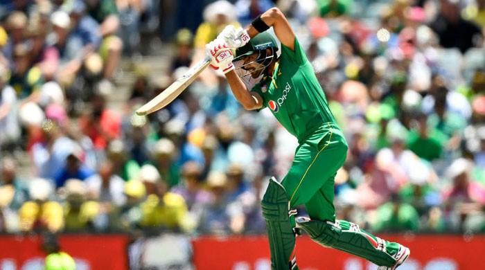 Babar Azam straight drive picture