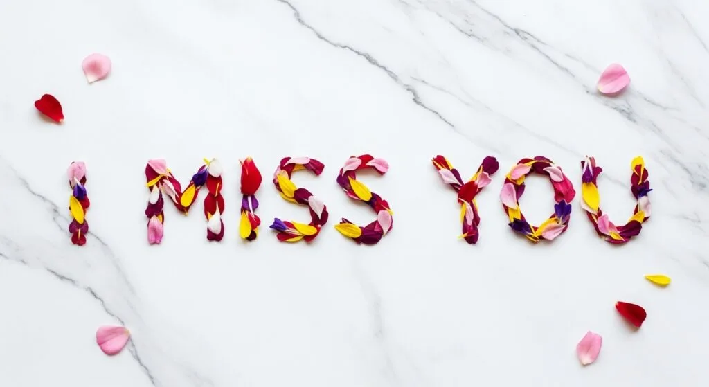miss you image with flowers