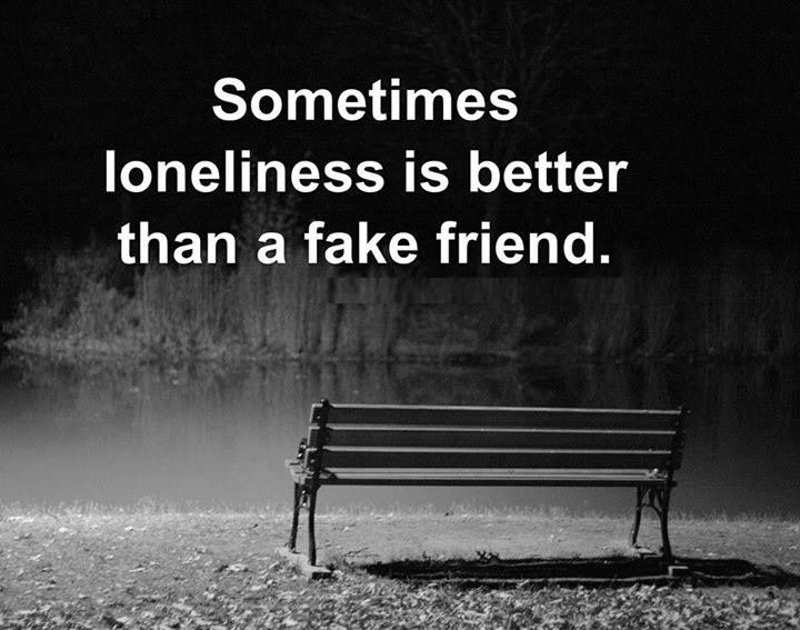 Sometime loneliness is better than fake friend quote