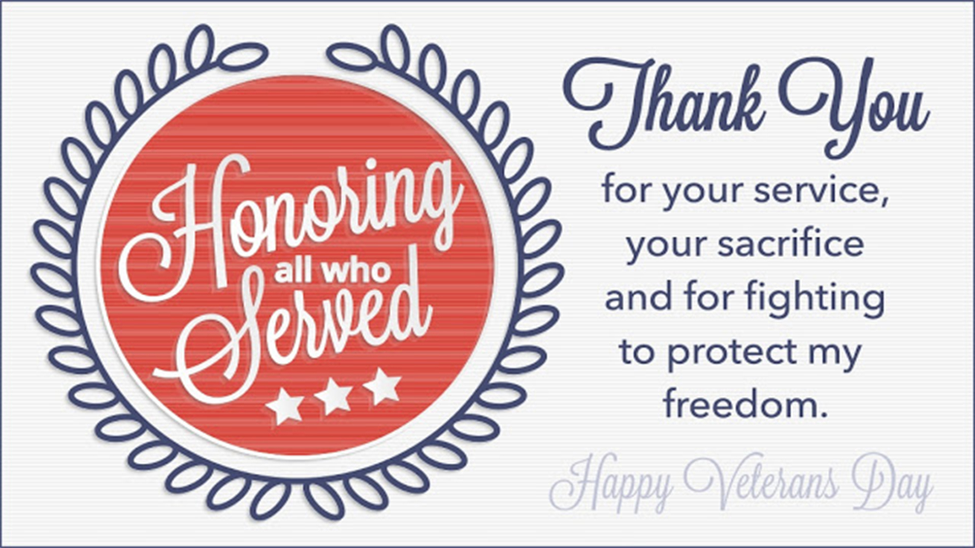 Veterans Day message image 2017