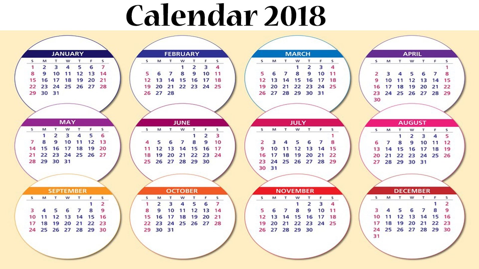 2018 calendar free download