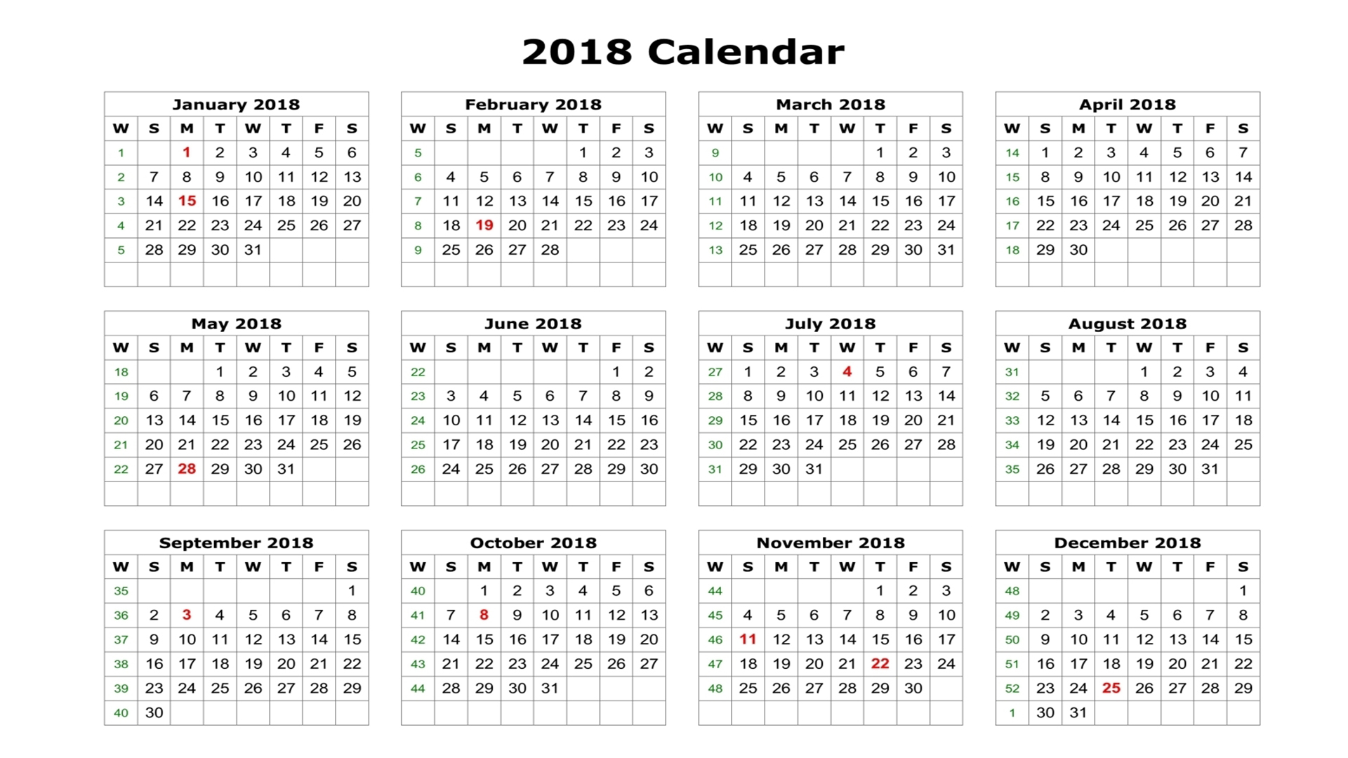 calendar 2018 image