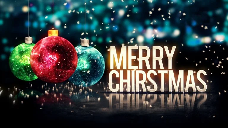 Merry Christmas Balls Glitter HD