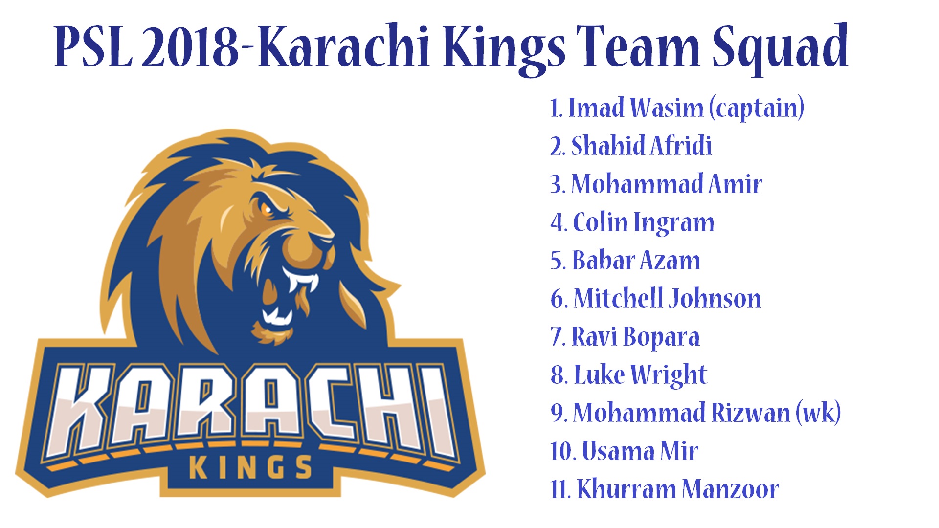 karachi kings team squad 2018