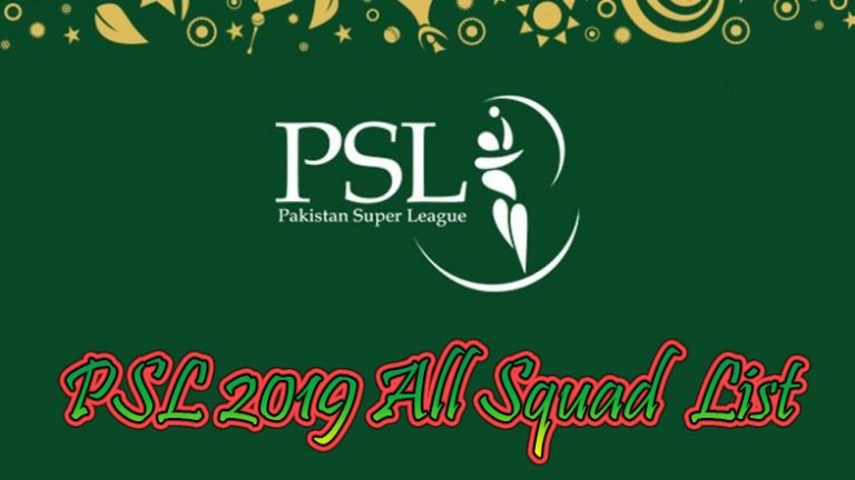 psl 2019 all squad list