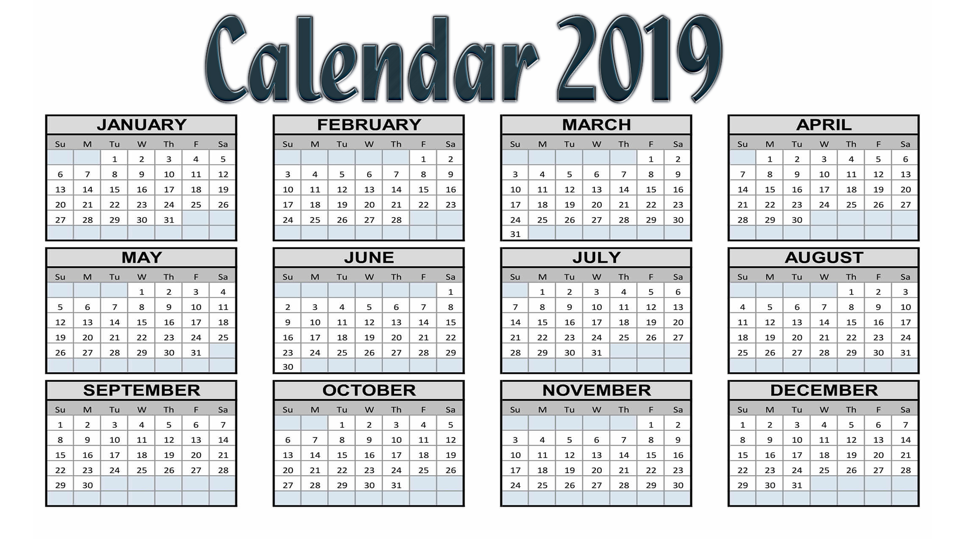 hd image for calendar 2019