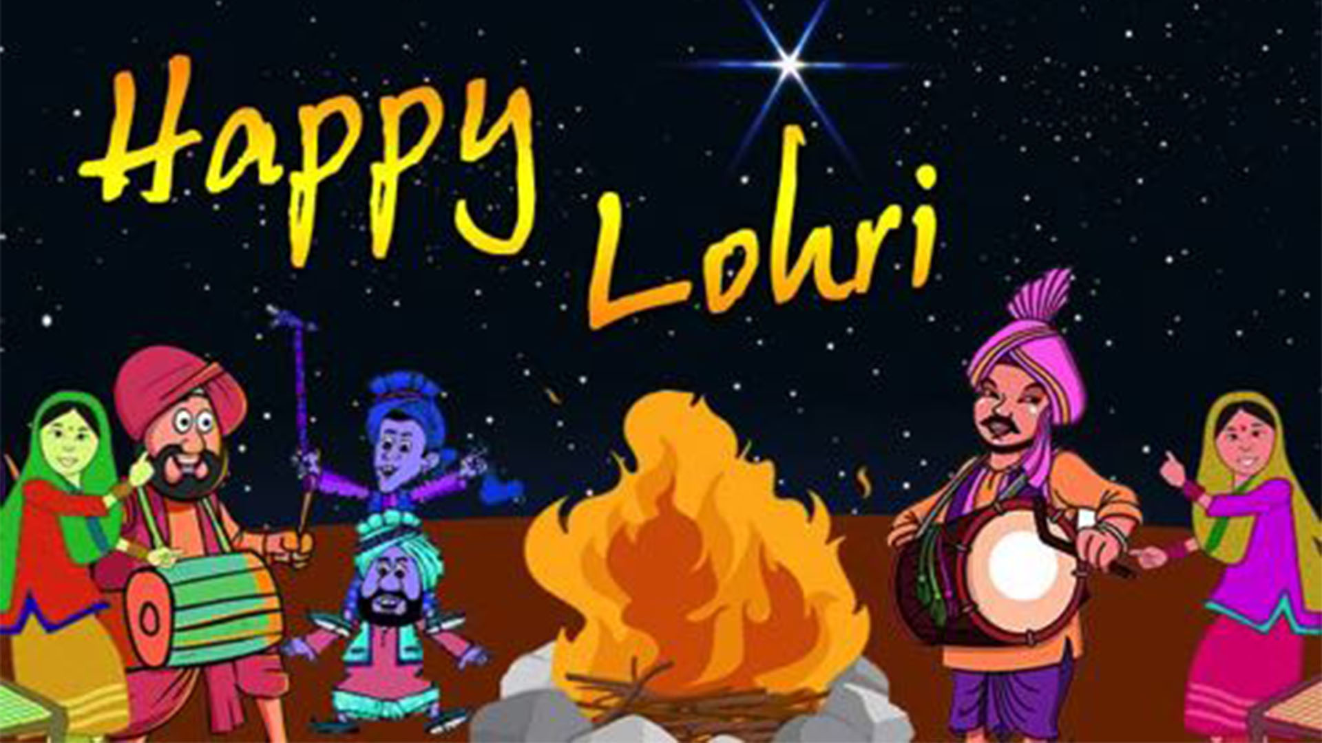 beautiful happy lohri wishes image