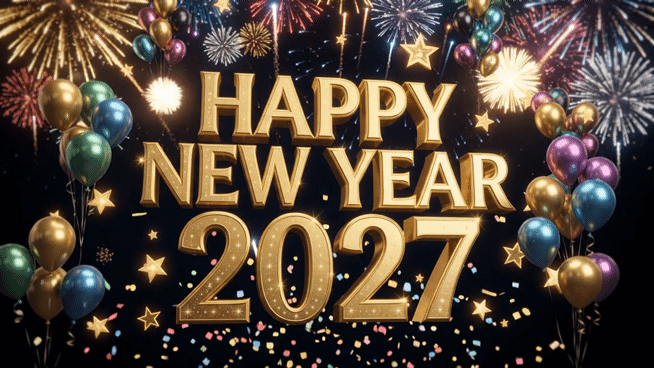 happy new year 2027 animation