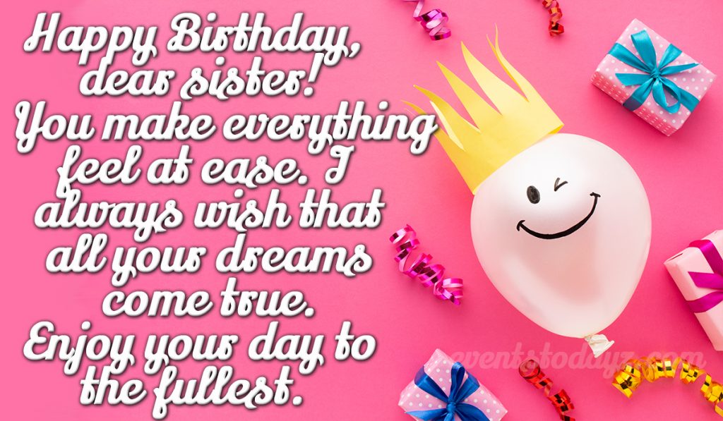 birthday wishes for dear sister