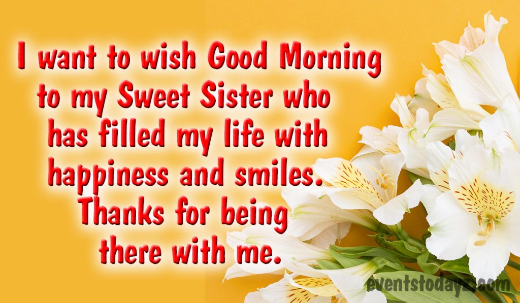 morning wishes for sister image