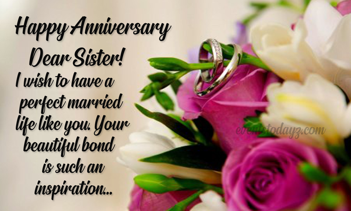 Happy Anniversary Wishes For Sister | Anniversary Greeting Cards