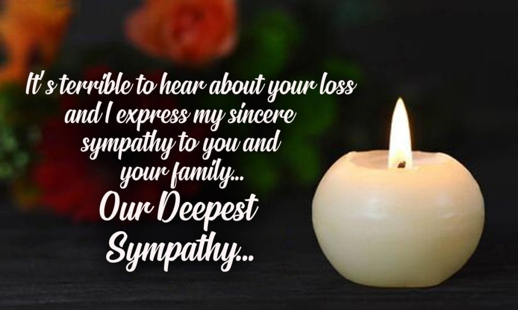 my sincere condolences images