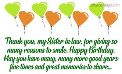 happy bday wishes for sister in law
