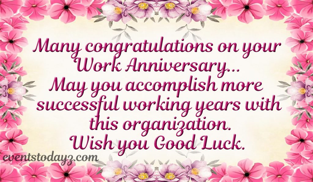 Happy Work Anniversary Wishes & Messages With Images