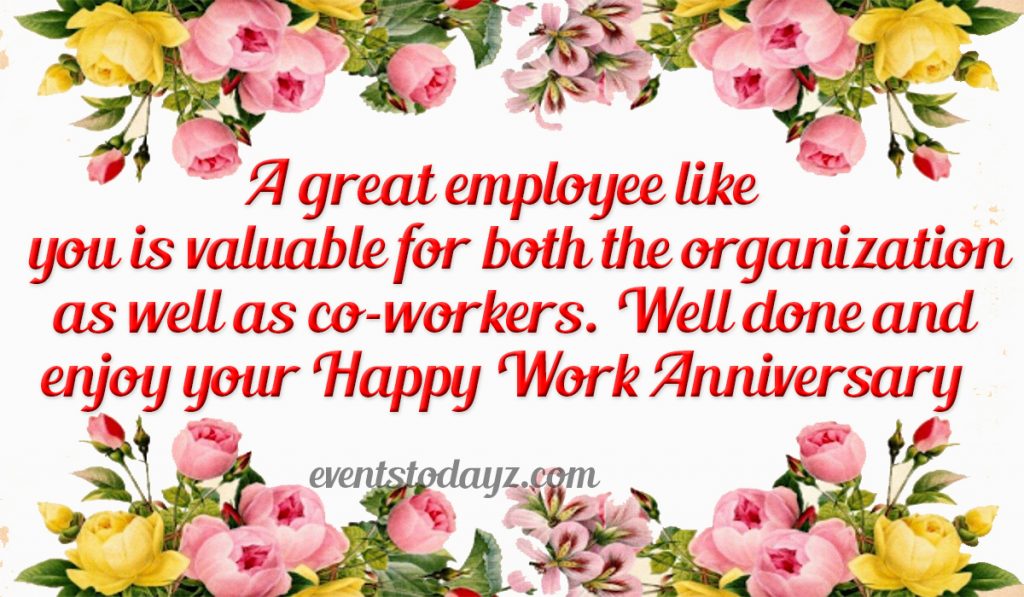 work anniversary wishes image free
