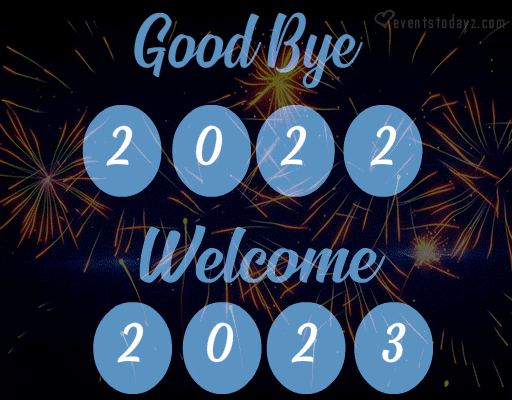 Good Bye 2022 Welcome 2023 GIF Animation With Wishes