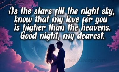 good night message for love image