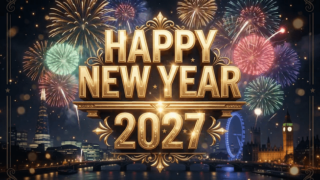 new year 2027 animation