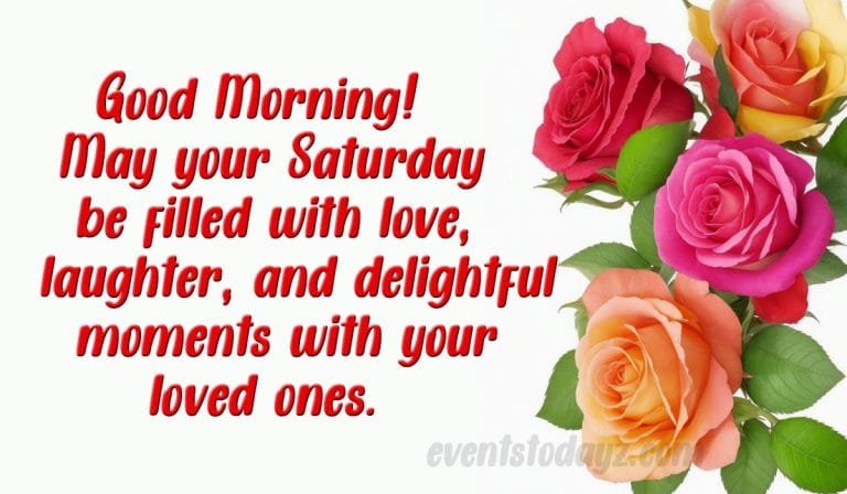 good morning and happy saturday
