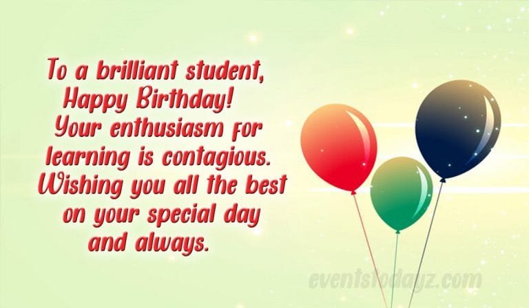 happy birthday to brilliant student