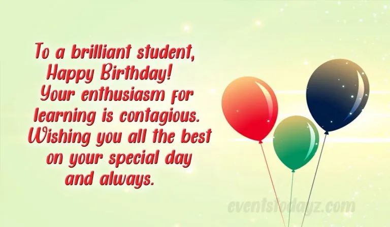 happy birthday to brilliant student