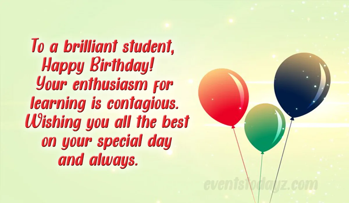 happy birthday to brilliant student