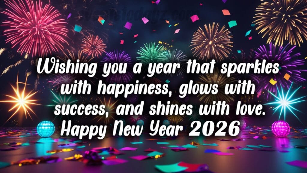 new year card with wishes