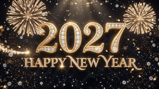 happy new year 2027 animation