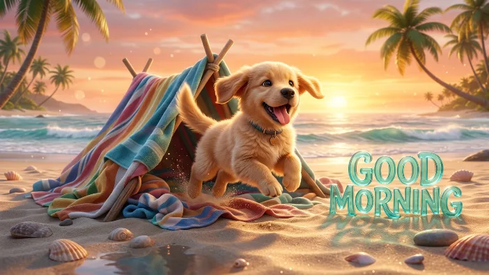good morning puppy image
