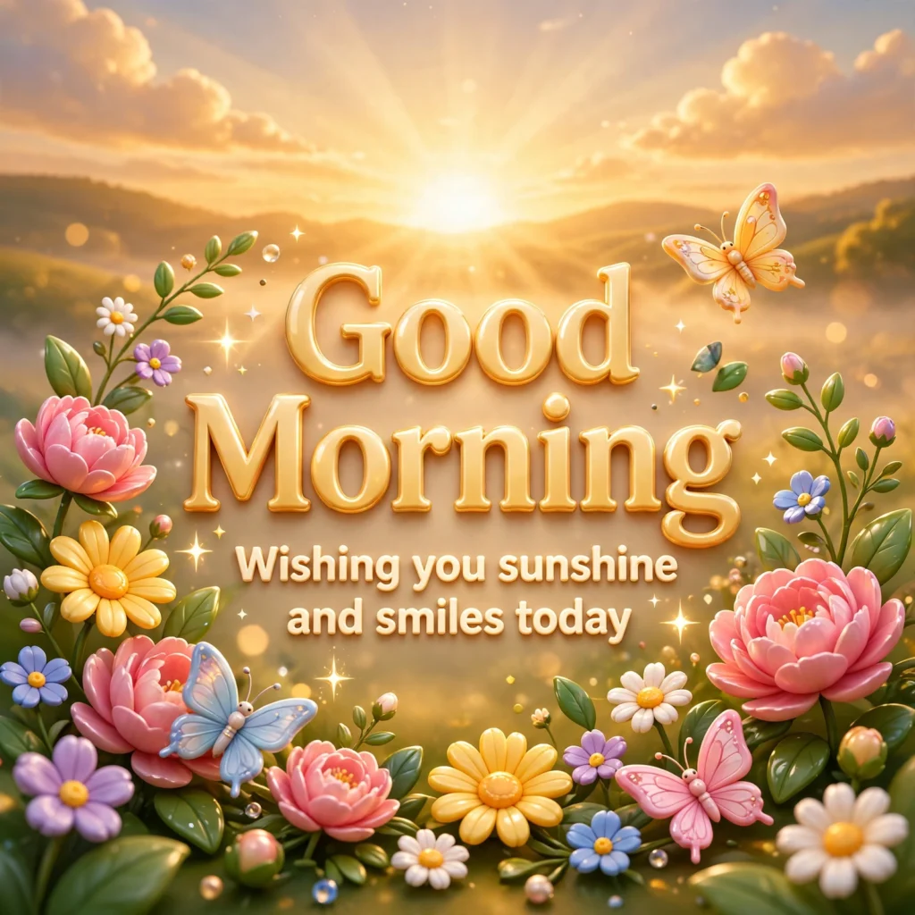 3D Good Morning sunshine and smiles image
